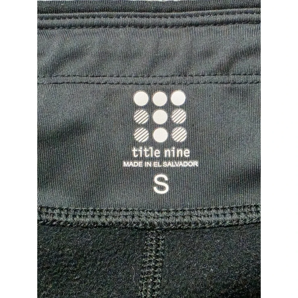 Title Nine Athletic Leggings Womens Small Black Lined Stretch Running Workout